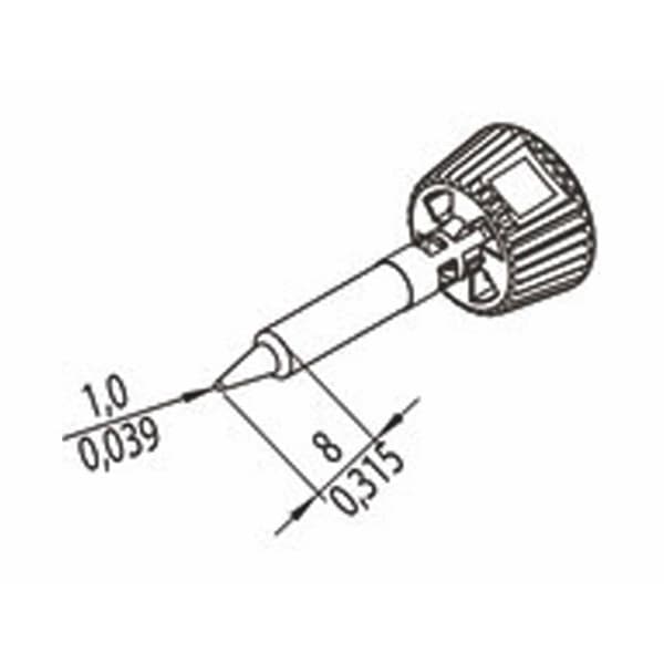 Ersa 0142PDLF10/SB Lödspets Spetsstorlek 1 mm Innehåll 1 st