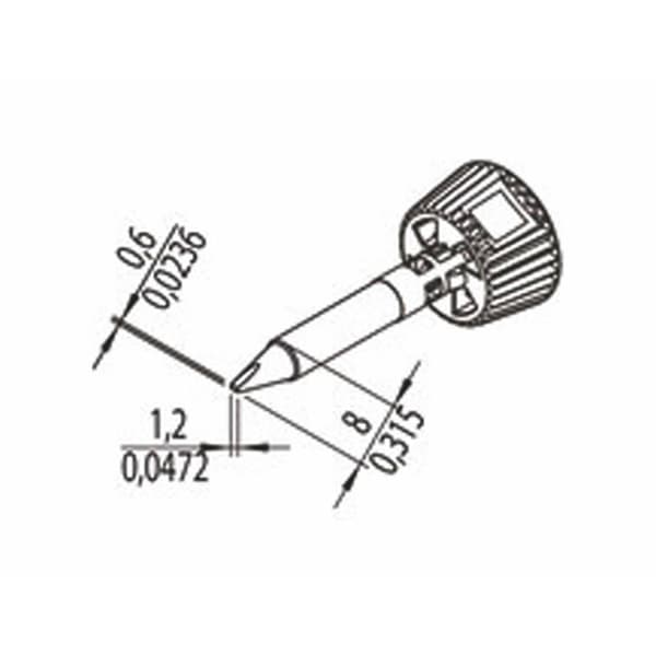 Ersa 0142CDLF12/SB Lödspets Spetsstorlek 1.20 mm Innehåll 1 st