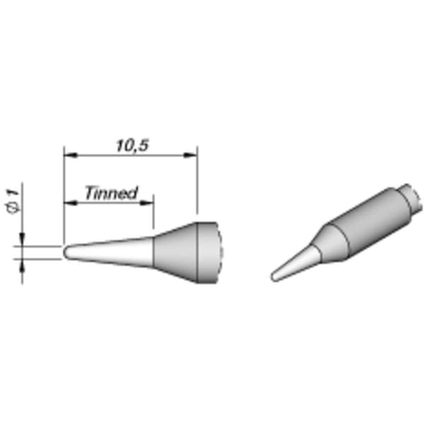 JBC Tools C245041 Lödspets Rundformad, rak Spetsstorlek 1.0 mm Innehåll 1 st