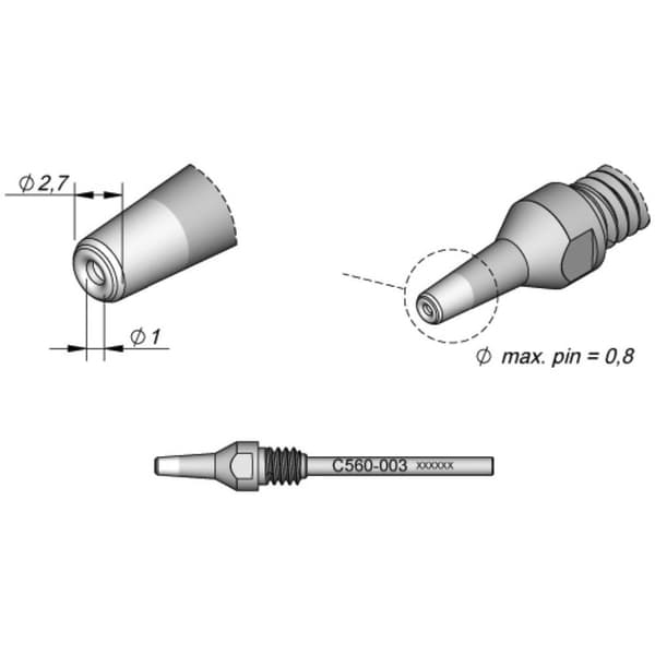 JBC Tools C560003 Lödspets Spetsstorlek 2.7 mm Innehåll 1 st
