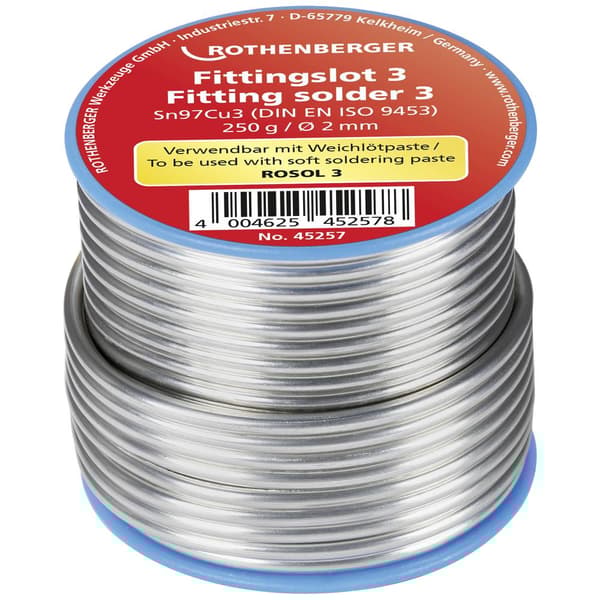Rothenberger 45255 Lödtenn Spole Sn97Cu3 250 g 3 mm