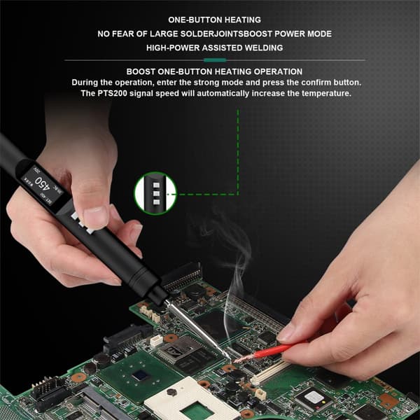 PTS 200 V2 100W Elektrisk loddekolbe Bærbar Hurtig Opvarmning Tin Smeltning Open Source Understøtter PD3.0 Firmware Upgrade Batteri