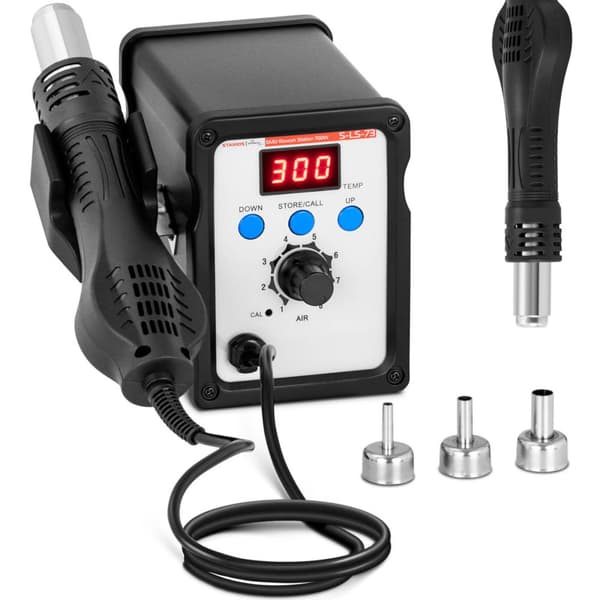 Digital loddestation med varmluftsjern SMD LED 100-500C 700 W
