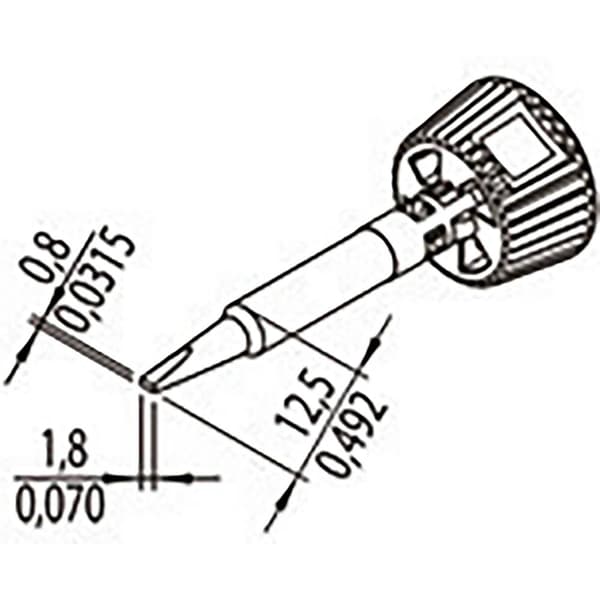 Ersa 0142CDLF18L/SB Lödspets Spetsstorlek 1.80 mm Innehåll 1 st