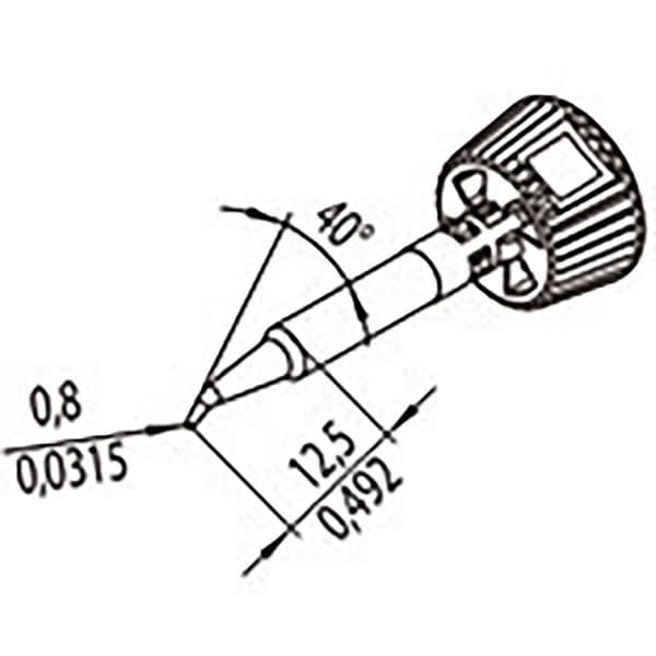Ersa 0142SDLF08L/SB Lödspets Spetsstorlek 0.80 mm Innehåll 1 st