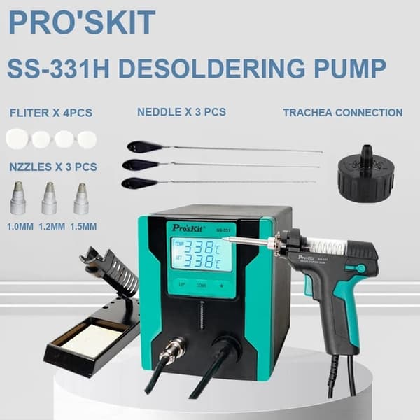 Sähköinen juotosimuri, LCD-näyttö, automaattinen lepotila, 331H