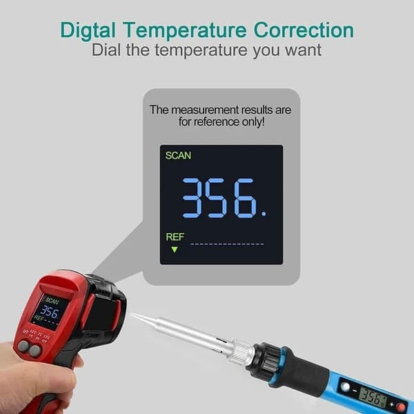 Lollanda 80W Precisionslödkolv med Justerbar Temperatur – Elektroniskt Lödkolv Kit med Hållare, Lödtråd och Spetsar
