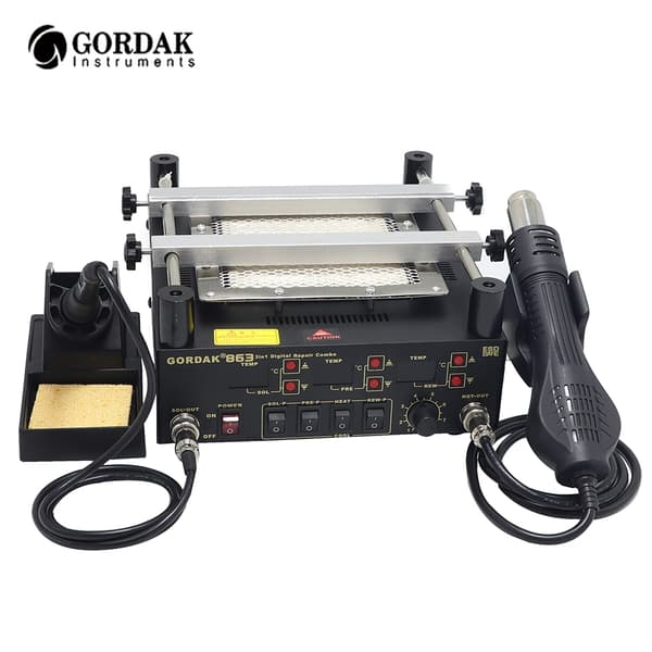 Gordak 863 3-i-1 Loddestation, Varmepistol, Forvarmningsstation,220V