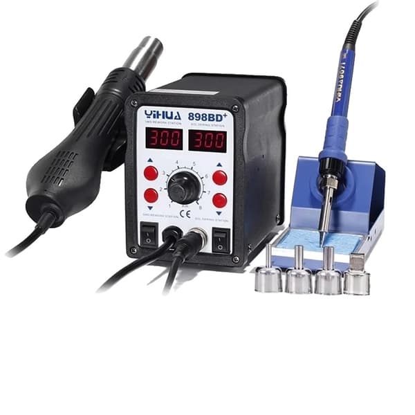 YIHUA 898BD+ SMD Rework Station, Dobbelt LED Skærme, Højtydende Varmekerne,pakke 2, 110V Package 2 2