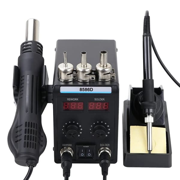 8586D Lodde Station, 750W Effekt, Justerbar Temperaturkontrol,8586D