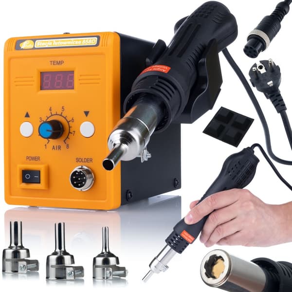 Set varmluftslödstation Rosfix 858D + Blue Lark 80W BL80W lödkolv med en uppsättning tillbehör (plast, nät) + Prowelder Kit Mini