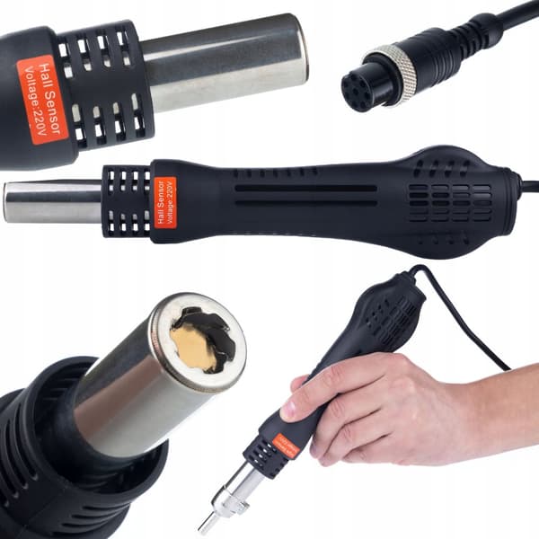 Rosfix Varmluftslödstation Rosfix 858D + Set med 5 varmluftsmunstycken för Rosfix lödstation (3,4,6,7,12mm)