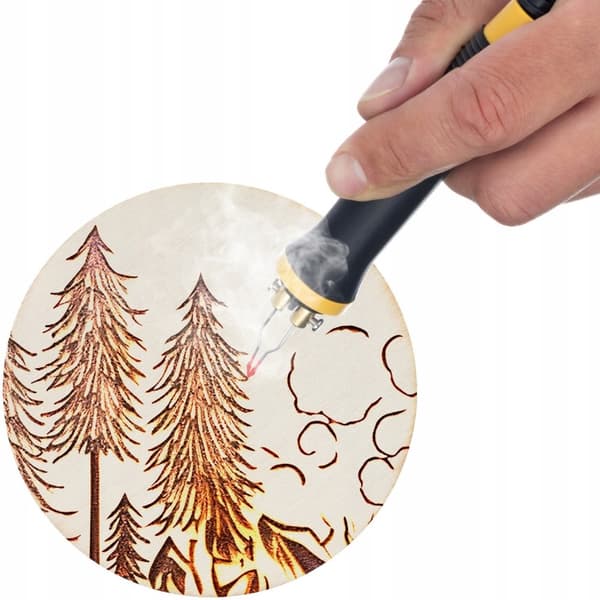 Rosfix 60W pyrografia-asema / puupoltin näytöllä Rosfix musta Fenix RBB60W + sieni juotoskärjille 50x35mm 1kpl
