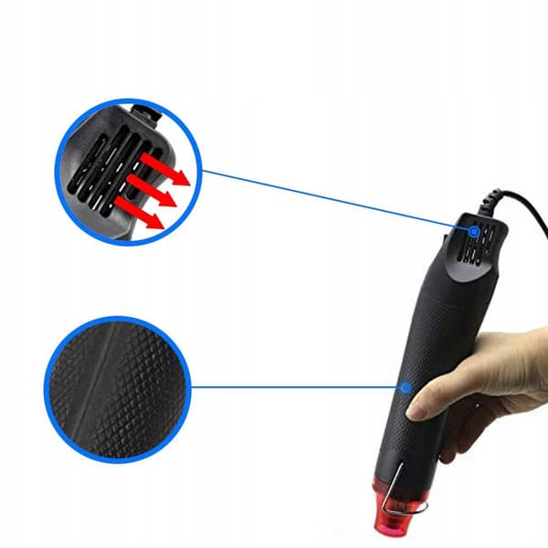 Rosfix Mini kuumailmalämpöpistooli 300W + Rosfix kutisteputkisarja 850 kpl.