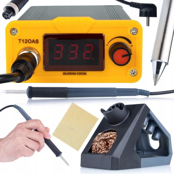 Rosfix Lödstation för T12-spetsar Rosfix Orange Akbash Standard T12OAS Electric PRO+ Series Lödspets T12-BC4 + T12-D24 + Silikonlödmatta