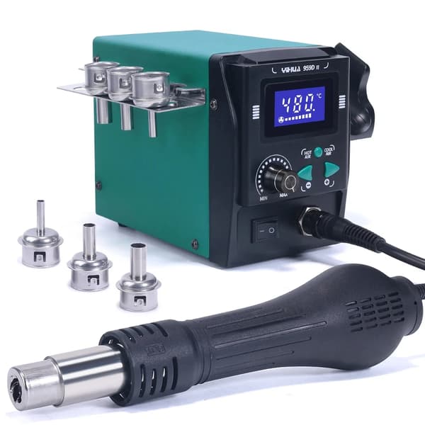 Hot Air Rework Station, 700W Effekt, LCD Skærm,YIHUA 959D-II SÆT1, 220VEU