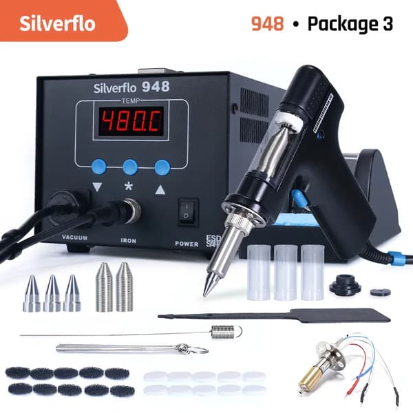 Desoldering Station, 90W Effekt, Digital Temperaturkontrol,Pakke 3, 220VEU