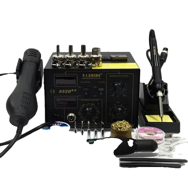 SAIKE 852D++ SMD Rework Station, Dobbelt Funktionalitet, Præcis Temperaturkontrol, Effektiv Luftstrøm