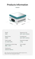 Miniatyrbillede 2 af 4: Elektrisk Varmplade, 600W Effekt, Temperaturinterval 50-350°C,220v