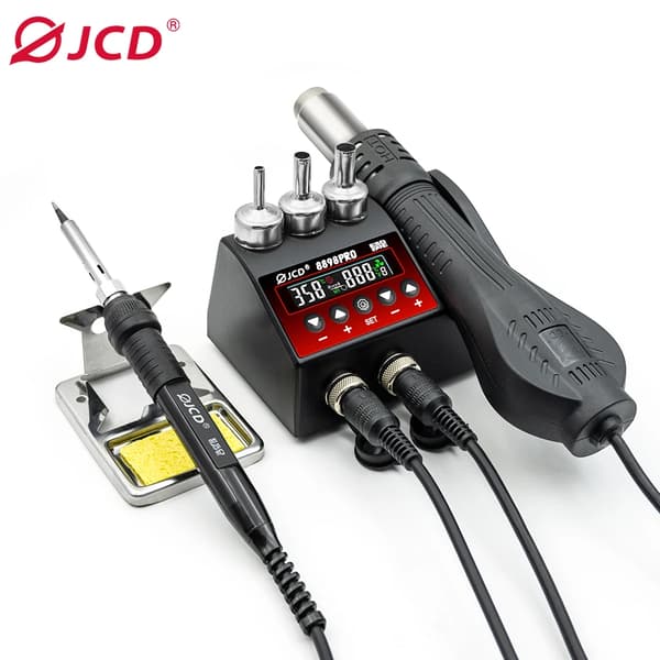 JCD 8898Pro Lodde Station, Dobbelt LCD Skærm, Justerbar Temperaturinterval,8898Pro 1, 220V EU STIK