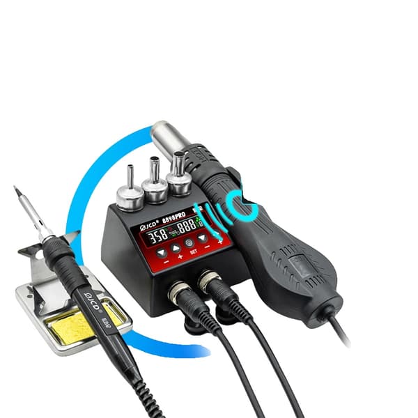 Lodde Station, 2 i 1, Digital Skærm, Præcis Temperaturkontrol,220V EU STIK, 8898PRO Station