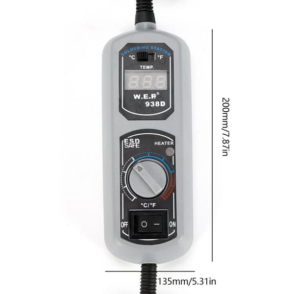 Bærbare varme pincetter, 240W maksimal effekt, 200-480°C temperaturinterval, LED-display,220-240v