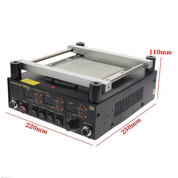 Gordak 863 Lödstation, Precisionstemperaturkontroll, Högpresterande Varmluftspistol,220V