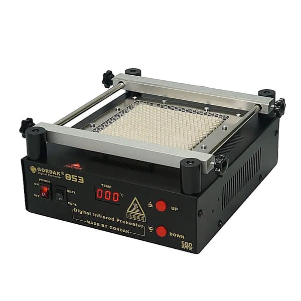 Gordak 853 Forvarmning Station, Infrarød Varmeplade, Justerbar Temperaturområde, Kompakt Design,GORDAK-853-A, 220V EU Stik