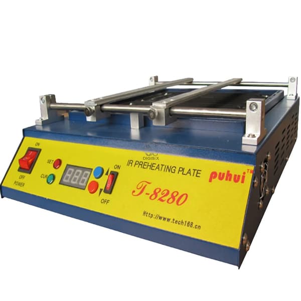 T-8280 IR Forvarmningsovn, Justerbar Temperatur op til 450°C, 1600W Effekt, Rummelig Arbejdsbænk 410x316mm