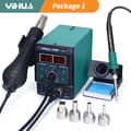 Miniatyrbillede 2 af 2: Loddestation med varm luft, justerbare temperaturer, kraftfuld 740W udgang,220V EU, 8786D-I pakke 1