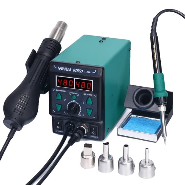 Loddestation med varm luft, justerbare temperaturer, kraftfuld 740W udgang,220V EU, 8786D-I pakke 1