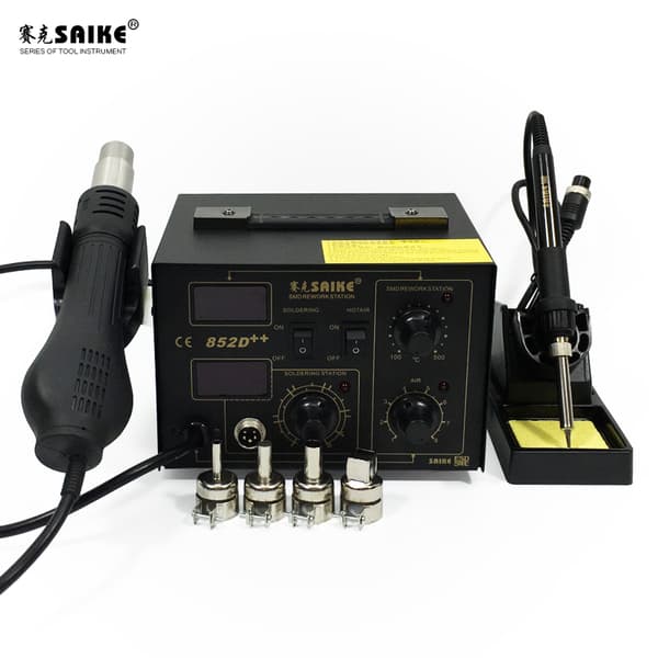 SAIKE 852D++ Rework Station, Justerbar Temperaturområde, Kompakt Design,220-240v