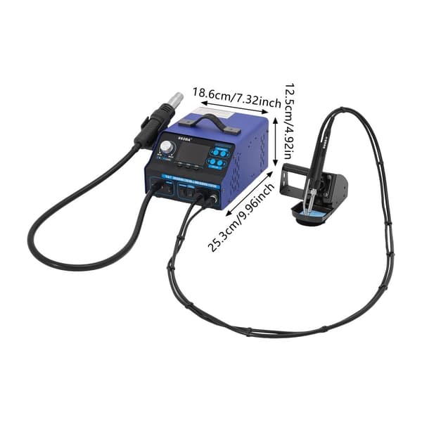 Lödstation Kit, 780W Effekt, LCD-display, Bordsdesign,Marinblå