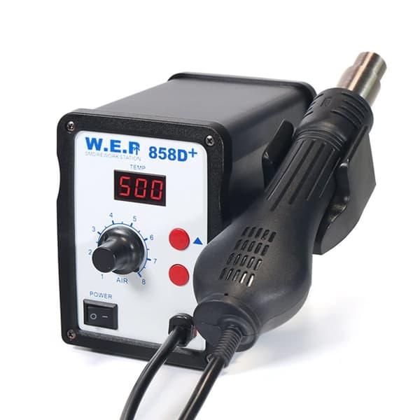 SMD Varmepistol 700W, Justerbar Temperatur 100-500℃, LED Display,SortSort, 220V
