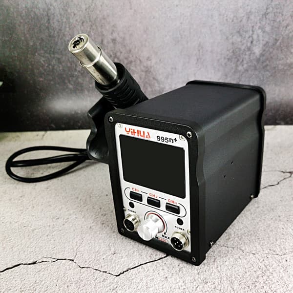 Loddestation 995D+, 650W Varmepistol, 200-480°C Temperaturområde