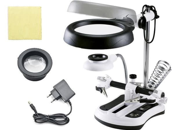 Lödstativ med Förstoringsglas & LED