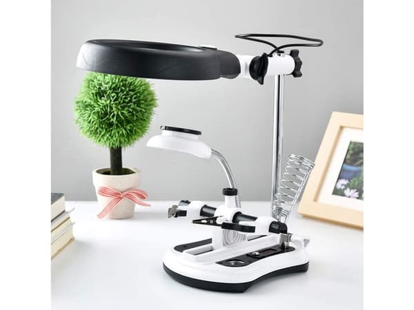 Lödstativ med Förstoringsglas & LED
