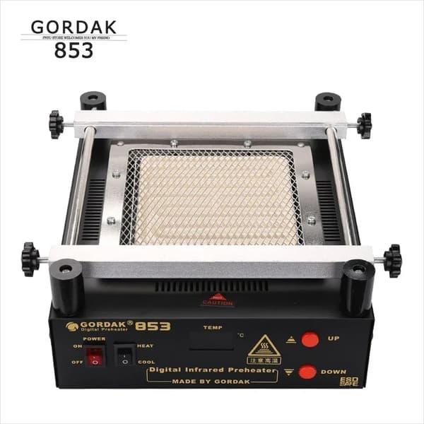 Gordak 853 Ammattimainen BGA-uudelleenkäsittelyasema, Infrapuna-lämmityspaneeli, Lämpötila-alue 100-500°C,Gordak 853, 220V