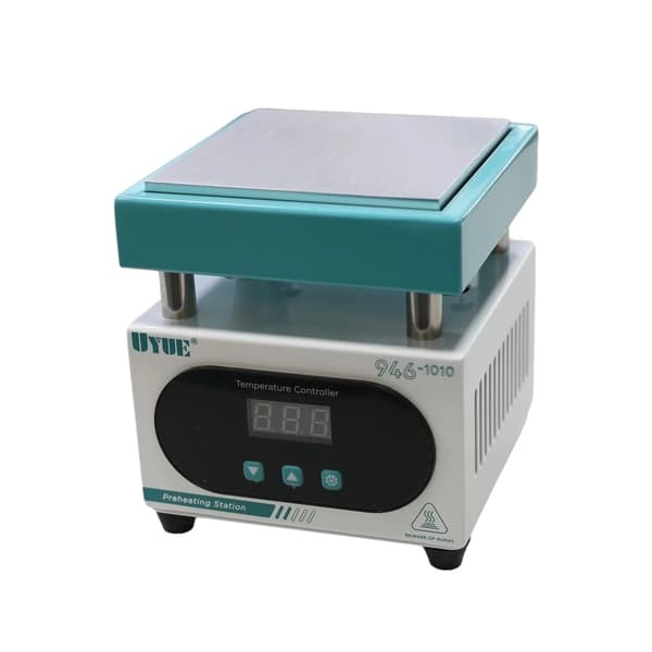 Sähkölämmitin, esilämmitystasoa, lämpötila-alue 50-350 °C, 600 W teho,100x100 mm 946-1010