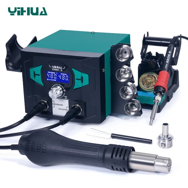 Hot Air Rework Station, 100-480°C Temperaturinterval, 810W Effekt,220VEU, SET01