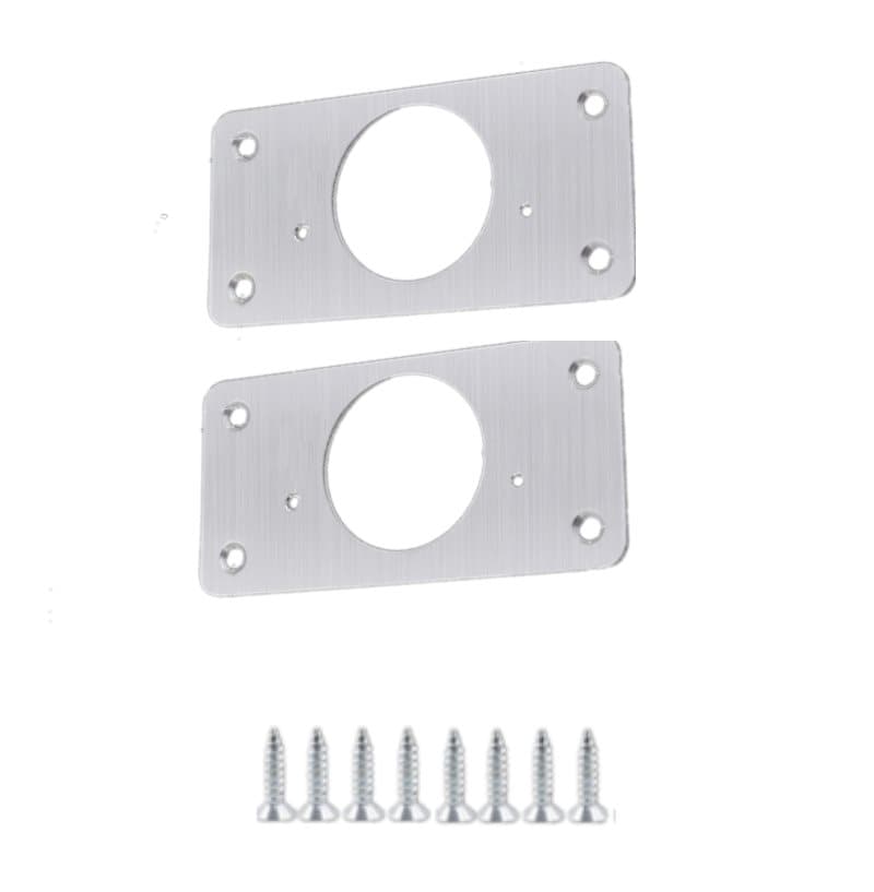 Reparationsplatta för gångjärn och möbler 2-pack med skruvar Silver