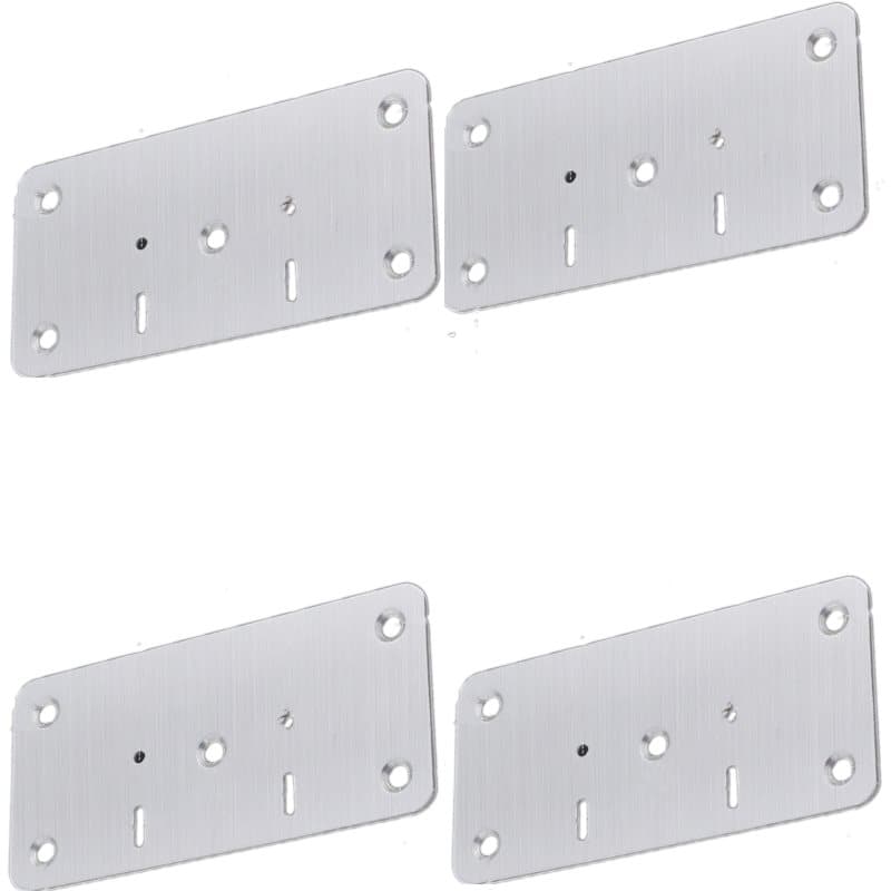 Reparationsplatta för gångjärn möbler 4-pack Silver
