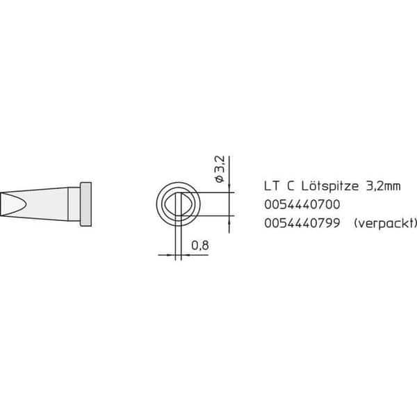 Lödspets - WELLER - LT-C - Bredd 3.2 mm - Rak mejsel