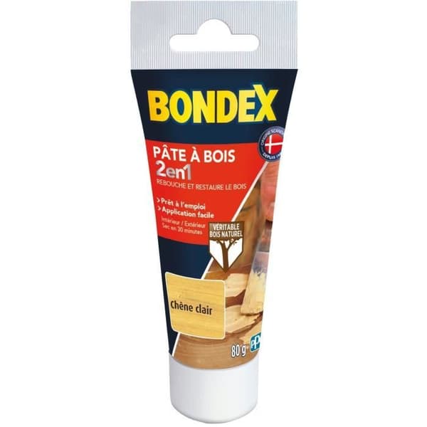 2-i-1 träpasta - BONDEX - Ljus ek - 80 gr