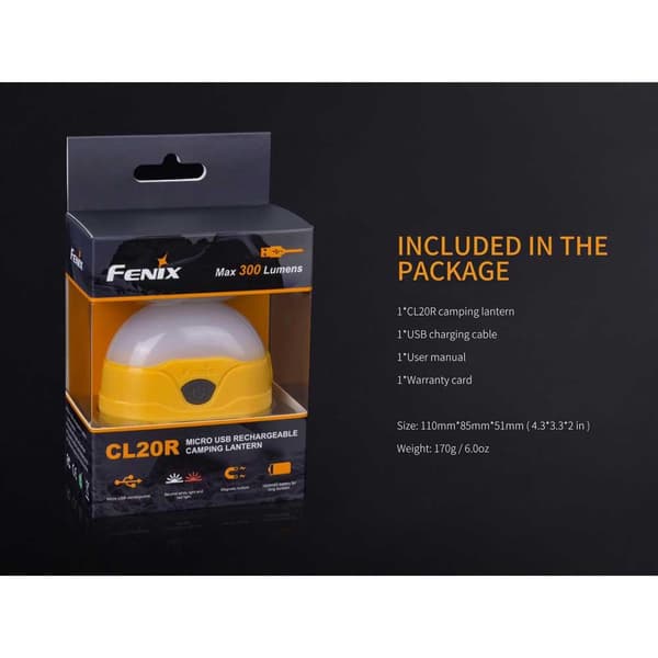 Fenix Cl20r Gul,Hvid 300 Lumens
