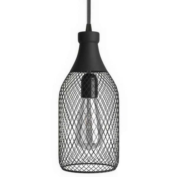 Creative Cables Hängande Lampa Textil Flaska Jeroboam 1.2 M Svart