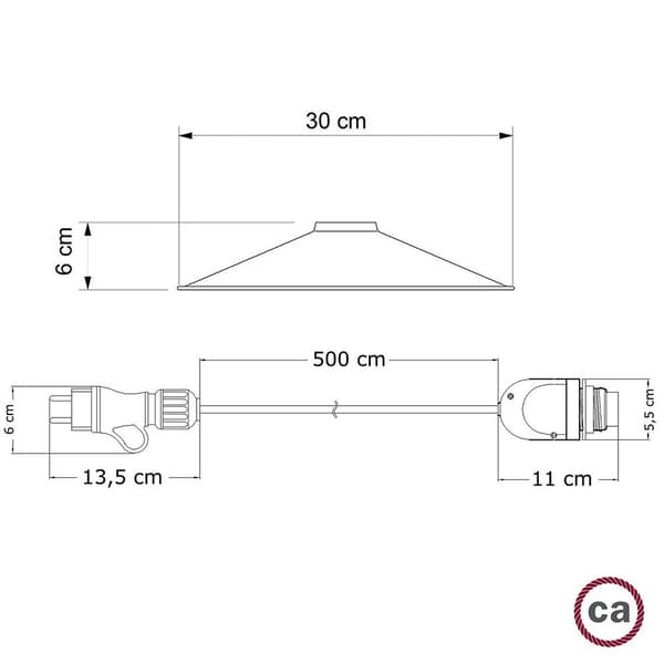 Creative Cables Riippuva Lamppu Snake Eiva Swing 5 M Kanssa Hehkulamppu Musta