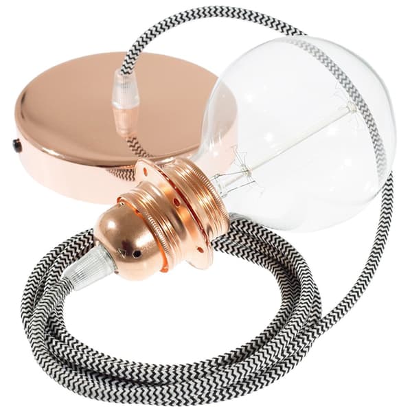 Creative Cables Hængende Lampe Pendel Til Lampeskærm Rz04 Zigzag 2 M Hvid