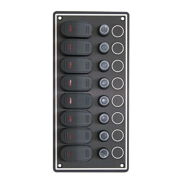 A.a.a. 15a 12v 8 Afbrydere Elektrisk Panel Søvfarvet 240 x 115 mm