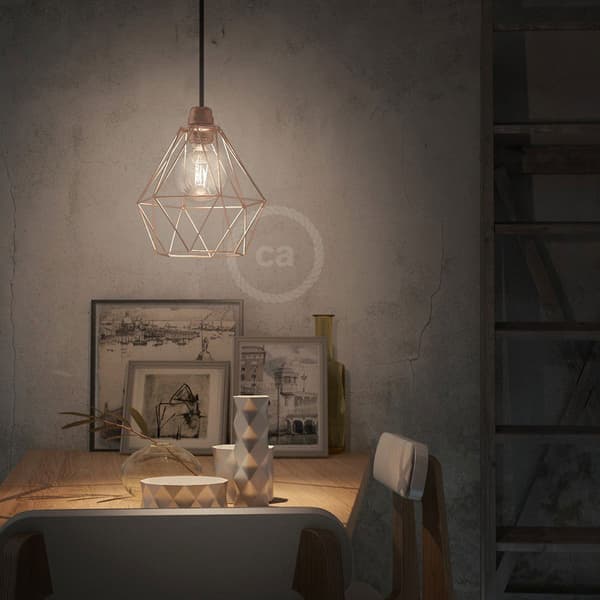 Creative Cables Textil Hängande Lampa Diamond 1 M Brun